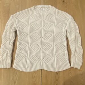 Zara Girls Juniors Knit Sweater Ivory Fancy Collection Size 13-14 Holiday Teen